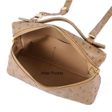 Rejolly Crossbody Bag for Women L19 Pouch Top-Handle Leather Bag Designer Shoulder Handbag Quiet Luxury Trendy Purse Khaki