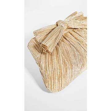 Loeffler Randall Women's Rayne Pleated Frame Clutch, Gold, One Size