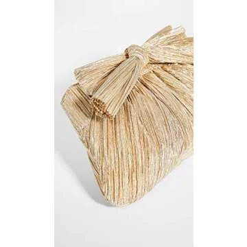 Loeffler Randall Women's Rayne Pleated Frame Clutch, Gold, One Size