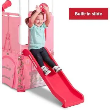 Radio Flyer Play & Fold Away Princess Castle, Toy Slide, Fort, & Climbing Playhouse