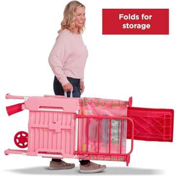Radio Flyer Play & Fold Away Princess Castle, Toy Slide, Fort, & Climbing Playhouse