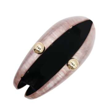 UMREN Seashell Chain Shoulder Bag for Women Acrylic Evening Clutch Bag Glitter Marble Purse Handbag for Wedding Party Prom Pink