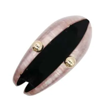 UMREN Seashell Chain Shoulder Bag for Women Acrylic Evening Clutch Bag Glitter Marble Purse Handbag for Wedding Party Prom Pink