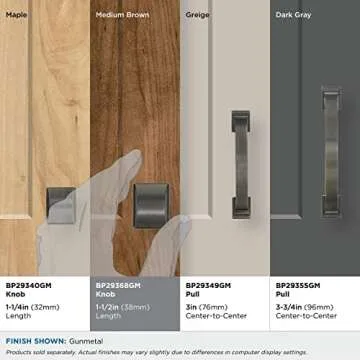 Amerock | Cabinet Knob | Gunmetal | 1-1/2 inch (38 mm) Length | Candler | 1 Pack | Drawer Knob | Cabinet Hardware