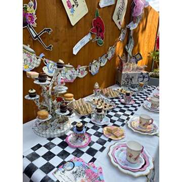 Talking Tables Truly Alice 13" Alice in Wonderland Mad Hatter Party Paper Napkins for a Tea Party or Birthday (20 Pack)