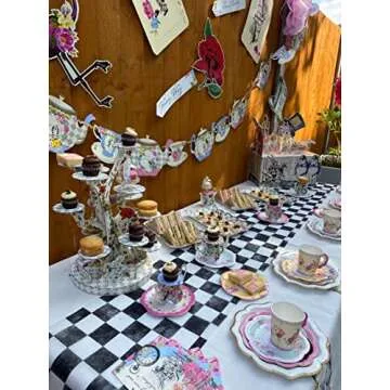 Talking Tables Truly Alice 13" Alice in Wonderland Mad Hatter Party Paper Napkins for a Tea Party or Birthday (20 Pack)
