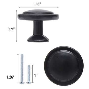 E Yuty 30 Pack Stylish Black Metal Cabinet Knobs