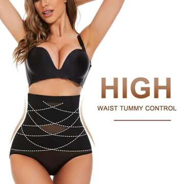 SIMIYA Shapewear Tummy Control for Women High Waist Extra Firm Body Shaper Waist Cincher Stomach Sha...