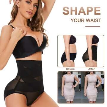 SIMIYA Shapewear Tummy Control for Women High Waist Extra Firm Body Shaper Waist Cincher Stomach Shapewear Briefs