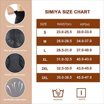 SIMIYA Shapewear Tummy Control for Women High Waist Extra Firm Body Shaper Waist Cincher Stomach Shapewear Briefs