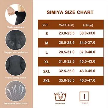 SIMIYA Shapewear Tummy Control for Women High Waist Extra Firm Body Shaper Waist Cincher Stomach Shapewear Briefs