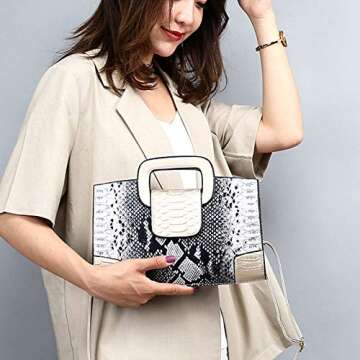 ZLMBAGUS Women Vintage Flap Tote Top Handle Satchel Handbags PU Leather Clutch Purse Shoulder Bag (Y-Gold)