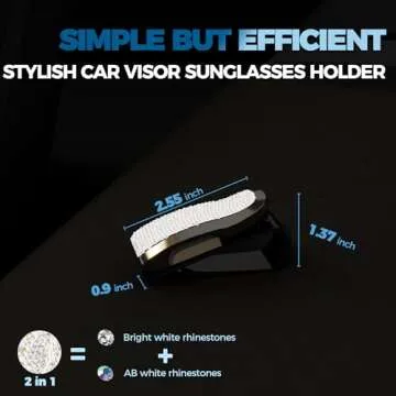 Stylish ROSON Sunglass Holder with Bling for Your Car