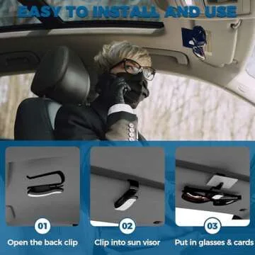 Stylish ROSON Sunglass Holder with Bling for Your Car