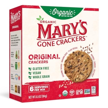 Mary's Gone Crackers Original Crackers, Organic Brown Rice, Flax & Sesame Seeds, Gluten Free, 6.5 Ou...