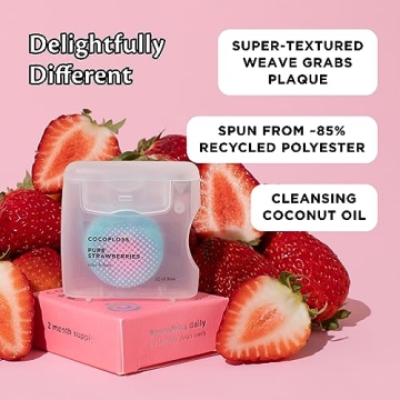 Cocofloss Woven Dental Floss Strawberry Scent Dentist-Designed