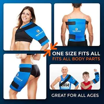 Universal Large Flexible Gel Ice Pack & Wrap - Cold Therapy for Your HIPS, Shoulders, Elbow, Back, Knees – Instant Pain Relief for Injuries, Recovery, Swelling, Aches, Arthritis, Bruises & Sprains