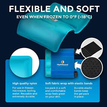 Universal Large Flexible Gel Ice Pack & Wrap - Cold Therapy for Your HIPS, Shoulders, Elbow, Back, Knees – Instant Pain Relief for Injuries, Recovery, Swelling, Aches, Arthritis, Bruises & Sprains