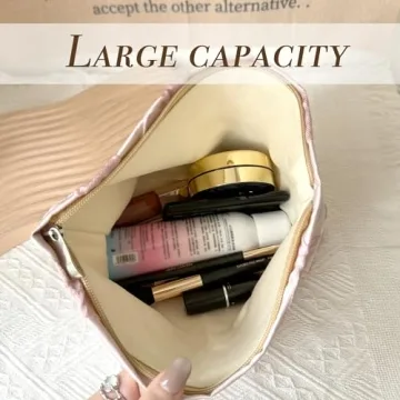 Sminra Makeup Bag Large Pink Bow Cosmetic Organizer