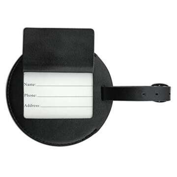 Graphics & More Scotland National Country Flag Round Leather Luggage Id Tag Suitcase Carry-on, Black