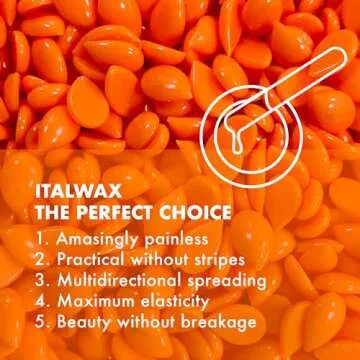 Italwax Top Line Coral - 750g / 1.65lb - Hard wax beads for hair removal - Unscented - Synthetic formulation ideal for sensitive skins - Recommended for Bikini Area and Armpits