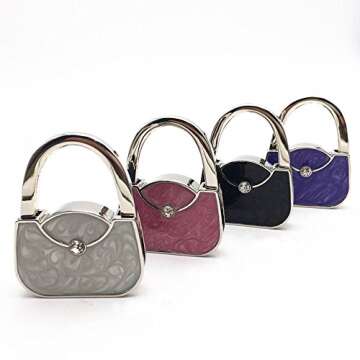 ROFLYER Stylish Foldable Purse Bag Hook Set of 4