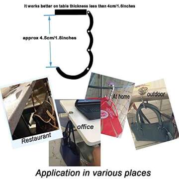 ROFLYER Stylish Foldable Purse Bag Hook Set of 4