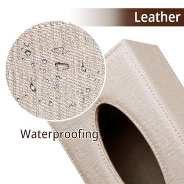 BLIENCE Tissue Box Cover Rectangular, PU Leather Tissue Box Holder, Elegant Napkin Holder Pumping Paper Tissue Dispenser for Home Office Car Desk Bathroom Vanity Countertop, Night Stand Decoration