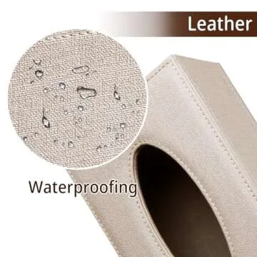 BLIENCE Tissue Box Cover Rectangular, PU Leather Tissue Box Holder, Elegant Napkin Holder Pumping Paper Tissue Dispenser for Home Office Car Desk Bathroom Vanity Countertop, Night Stand Decoration