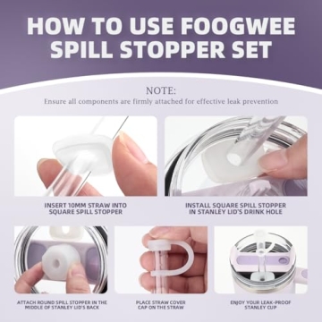 FOOGWEE Silicone Spill Stopper for Your Stanley Tumbler