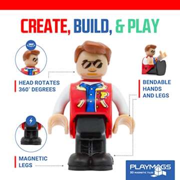 Playmags Magnetic Community Set - 15 Imaginative Figures