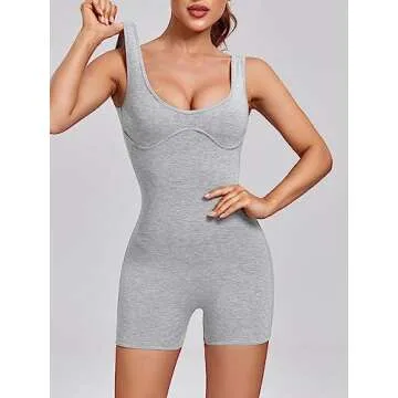 Abonlen Sweetheart Neckline Rompers for Women One Piece Jumpsuits Shorts Backless Top Sleeveless Bodysuit
