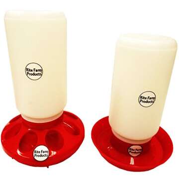 Rite Farm Products Combo RED Quart Feeder & Waterer Poultry Chicken Chick