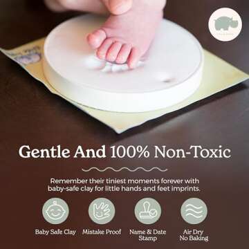 Little Hippo Baby Ornament Keepsake Kit 2 EASELS! Baby Shower Gifts, Baby Footprint Kit and Handprint Kit, Handprint Mothers Day Gift from Toddler, Personalized Baby Gifts, Mother's Day Craft Kits