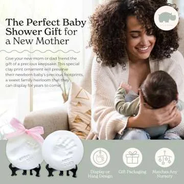 Little Hippo Baby Ornament Keepsake Kit 2 EASELS! Baby Shower Gifts, Baby Footprint Kit and Handprint Kit, Handprint Mothers Day Gift from Toddler, Personalized Baby Gifts, Mother's Day Craft Kits