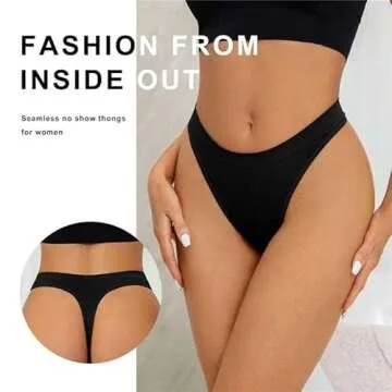 SHARICCA Seamless Thongs - Comfortable No Show Underwear