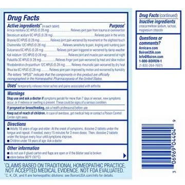 Boiron Arnicare Arthritis Tablets for Arthritis Pain Relief, Joint Soreness, and Rheumatic Pain - 60 Count