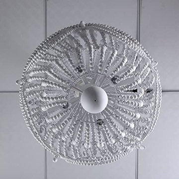 LOVEDIMA Retro Classic Wood Beaded Basket 8-Light Chandelier