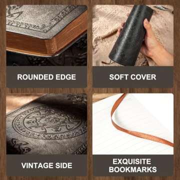 CAGIE Lined Journal for Men Soft Cover Notebook Leather Journals for Writing, 180 Lay Flat Vintage M...