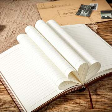 Elegant CAGIE Lined Journal - Soft Cover Leather Notebook