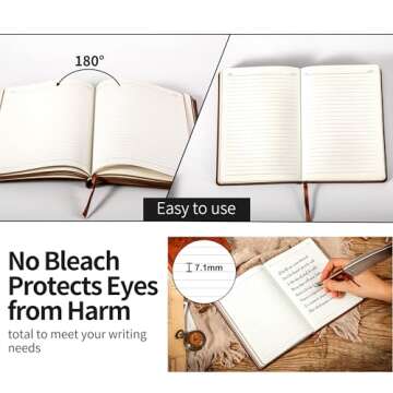 Elegant CAGIE Lined Journal - Soft Cover Leather Notebook