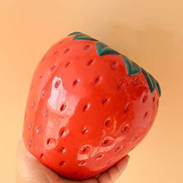 Strawberry Decor Kawaii Ceramic Decorative Vase for Danish Pastel Room Trendy Unique Home Kitchen Decorations Gifts