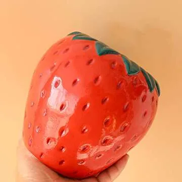 Strawberry Decor Kawaii Ceramic Decorative Vase for Danish Pastel Room Trendy Unique Home Kitchen Decorations Gifts