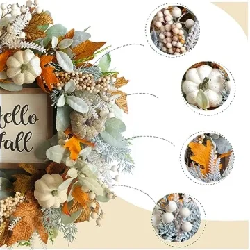 20" CIR OASES Fall Wreath Perfect for Thanksgiving Decor