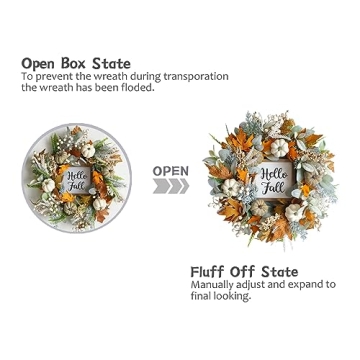 20" CIR OASES Fall Wreath Perfect for Thanksgiving Decor