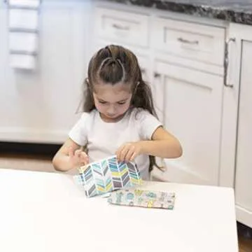 Bumkins Reusable Snack Bags, for Kids School Lunch and for Adults Portion, Washable Fabric, Waterproof Cloth Zip Bag, Supplies Travel Pouch, Food-Safe Storage, 2-pk Cactus and Quill