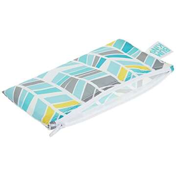 Bumkins Reusable Snack Bags, for Kids School Lunch and for Adults Portion, Washable Fabric, Waterproof Cloth Zip Bag, Supplies Travel Pouch, Food-Safe Storage, 2-pk Cactus and Quill