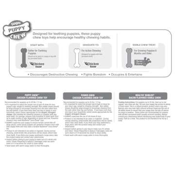 Nylabone New Puppy Starter Kit, 5 Chew Toys and 1 Natural Treat for Puppies, Multi Color, Bacon & Chicken Flavor, Small - Up to 25 lbs, 6 Pack