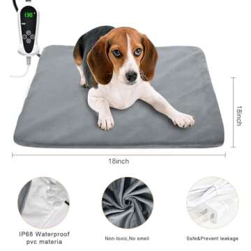 RIOGOO Pet Heating Pad, Upgraded Electric Dog Cat Heating Pad Indoor Waterproof, Auto Power Off (M: ...