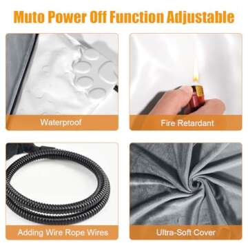 RIOGOO Pet Heating Pad, Upgraded Electric Dog Cat Heating Pad Indoor Waterproof, Auto Power Off (M: 18"x 18", Grey)